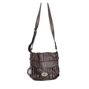 Fossil grey crossbody leather bag